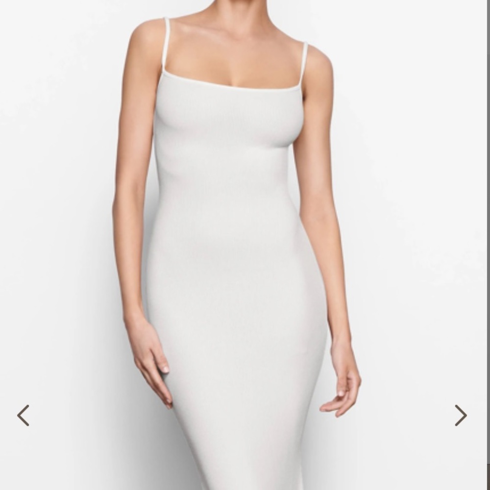Skims soft lounge long slip dress marble